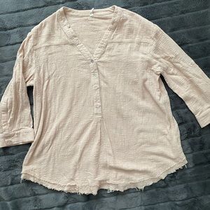 PinkBlush maternity linen blouse size large